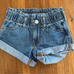 Cat & Jack Paperbag Waist Roll Cuff Blue Denim Jeans